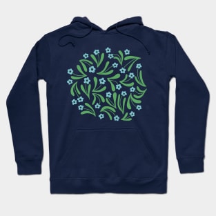 Ditsy boho blooms in green and teal Hoodie